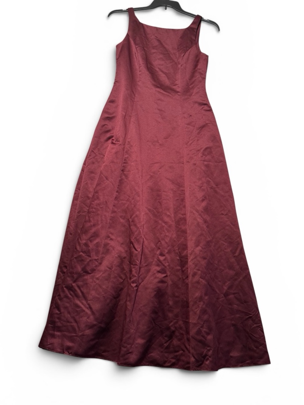 Y2K Michaelangelo Vintage Burgundy Satin A-line Formal Gown Maxi Dress Women Sz8 - Picture 2 of 11